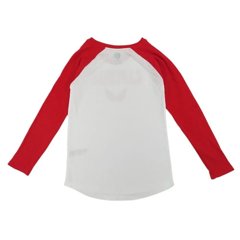 NHL Washington Capitals Youth Raglan Long Sleeve Tee Red White Size L 10/12